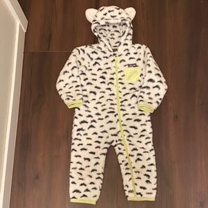 Baby Furry Friends Fleece Bunting snow leopard print